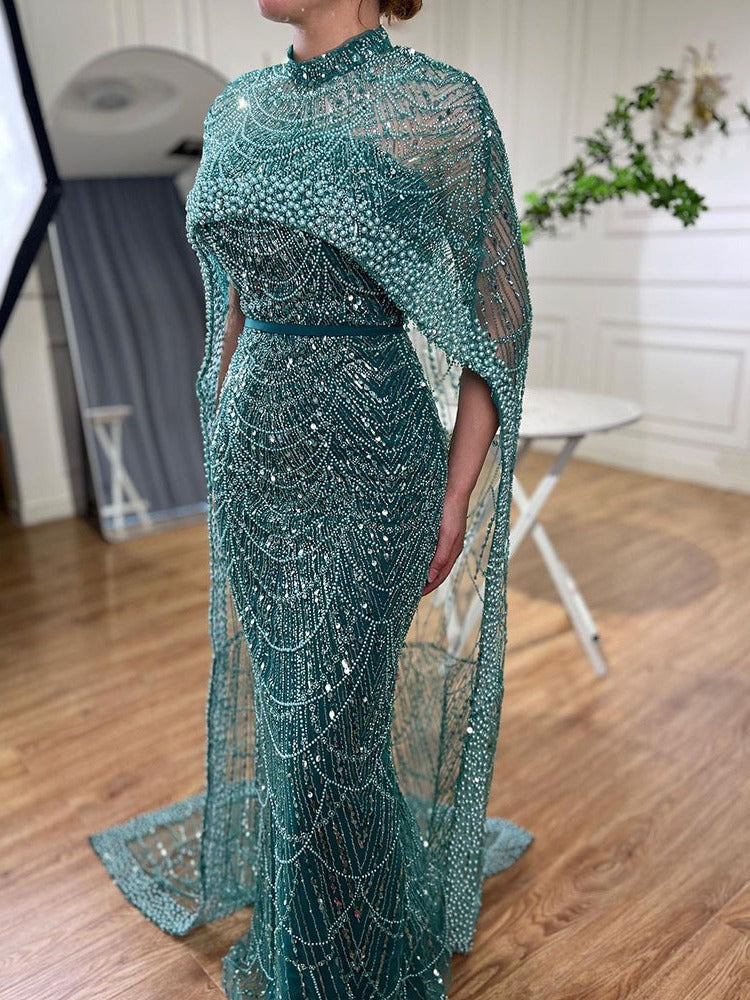 Elegant Dubai Pearl Light Luxury Gown