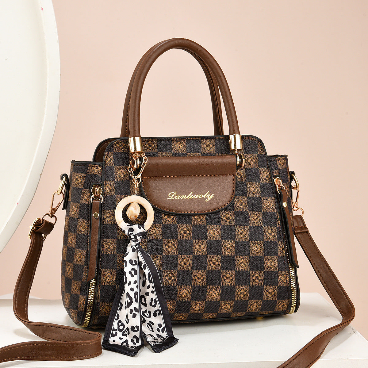 Retro Texture Silk Scarf Shoulder Bag