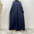 Modest Crew Neck Pleated Abaya Dress