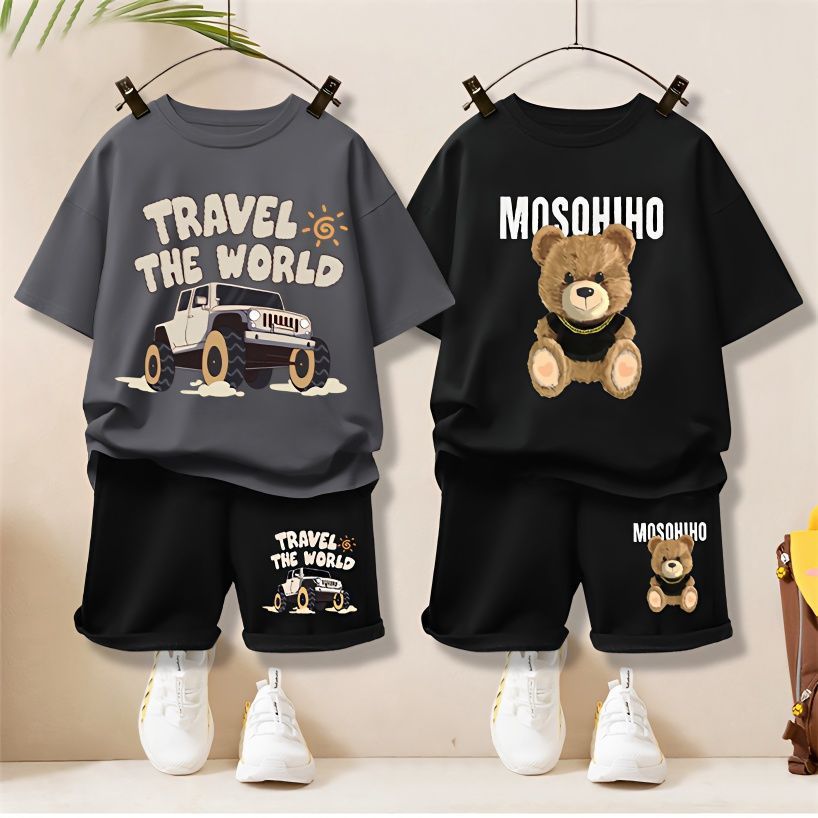 Trendy Boys Short-Sleeve Sets for Kids