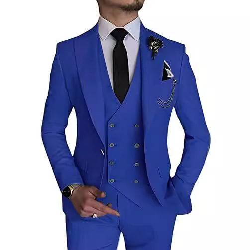 Men's Slim Fit 3-Piece Suit - Formal Wedding, Prom, Banquet Party Suit