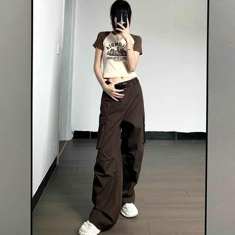 New pocket design high-waisted versatile harem Pant