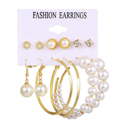 Creative French retro gold earrings set