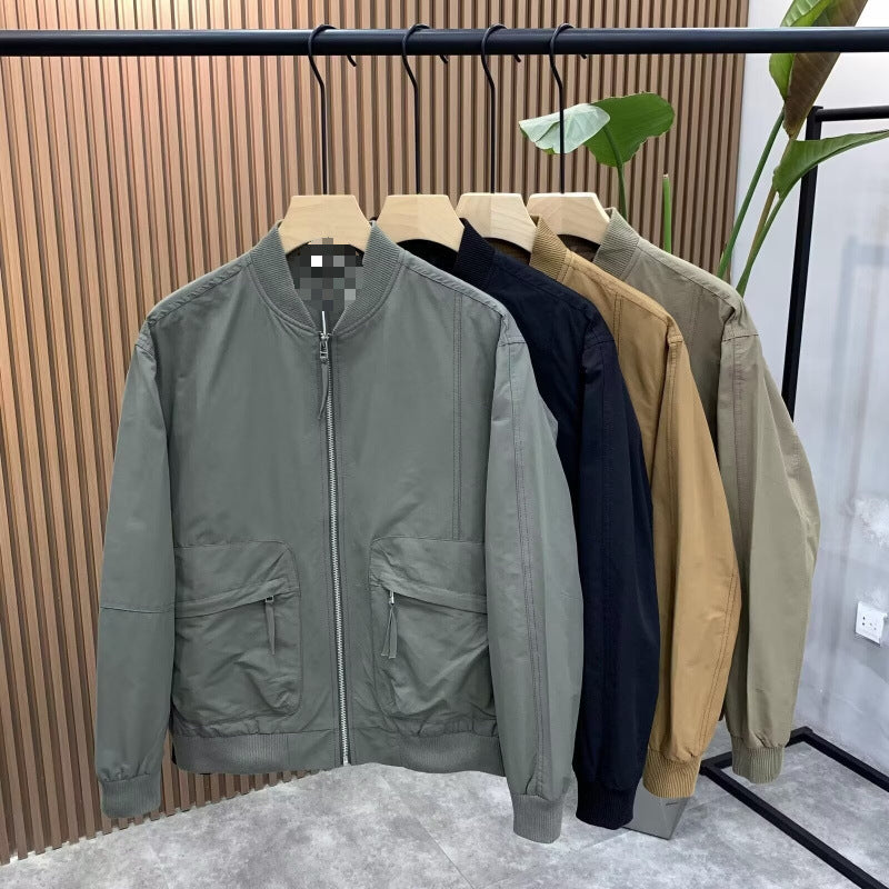 Men's Trendy Baseball Collar Jacket  Casual Sportswear, Long Sleeve, Versatile & Stylish