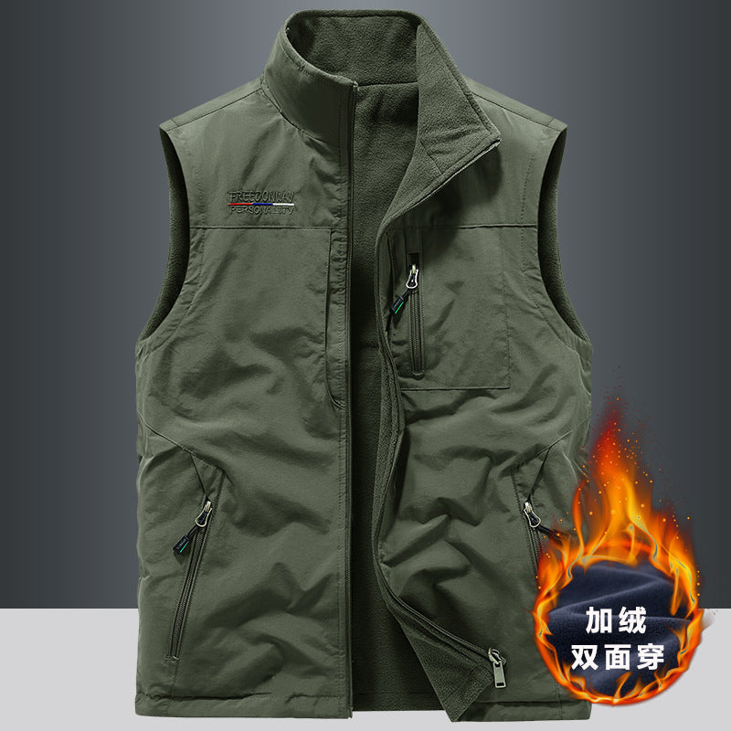 Polar Fleece Vest Double-Sided Outdoor Sports Sleeveless Jacket
