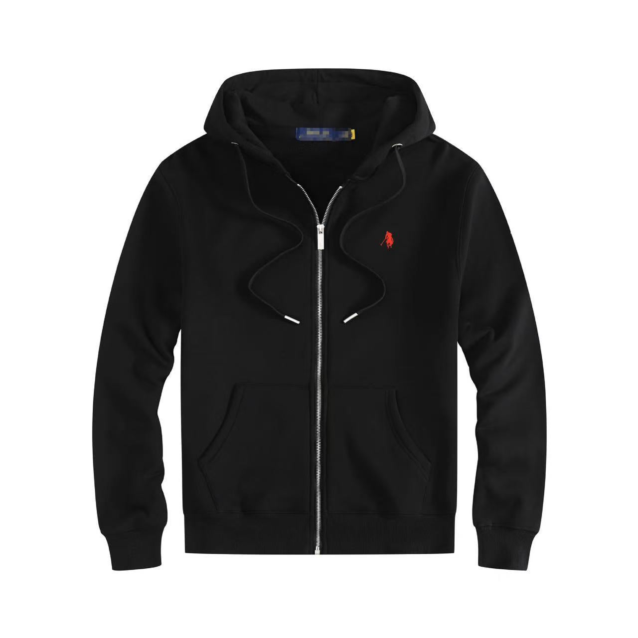 Mens Thick Cotton Fleece Zip-Up Hoodie