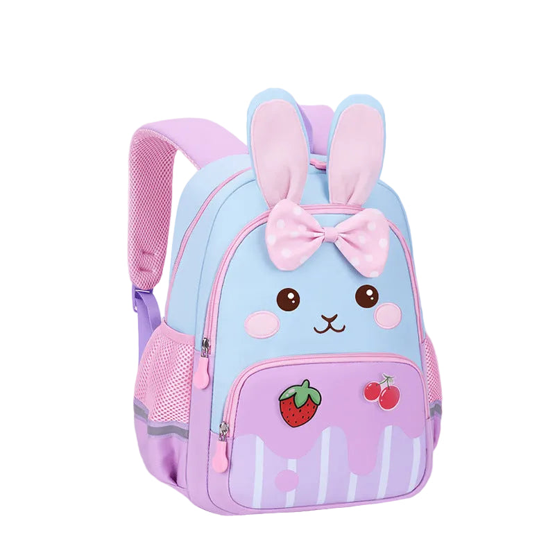 Senior kindergarten backpack for ages 3-6-7, cute rabbit for children and girls, lightweight backpack for outings, cartoon