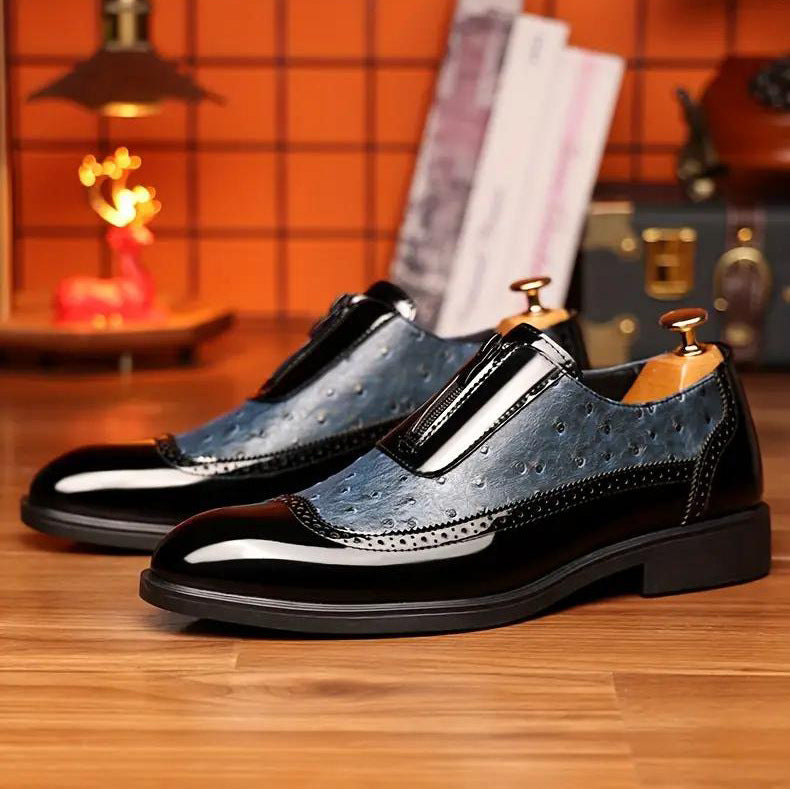 Mens Pointed Toe Leather Chelsea Shoes