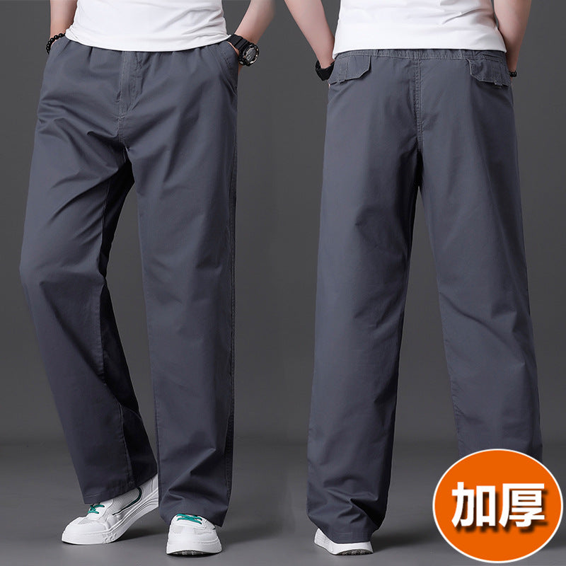 Men's Summer Thin Cotton Cargo Pants – Loose Fit Multi-Pocket Straight Casua