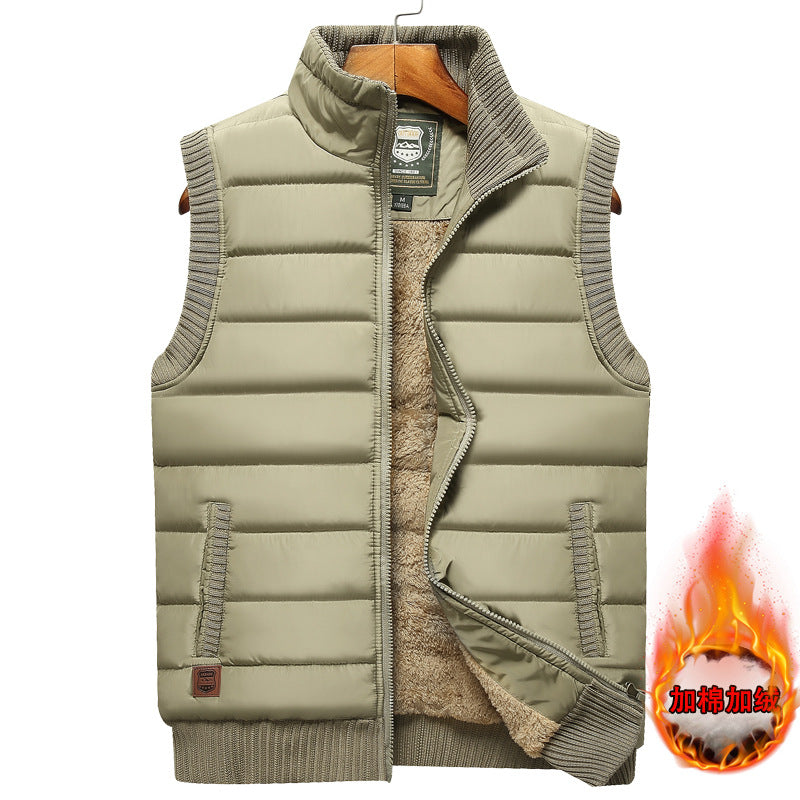 Men's Winter Plush Vest  Warm, Windproof, Loose Fit
