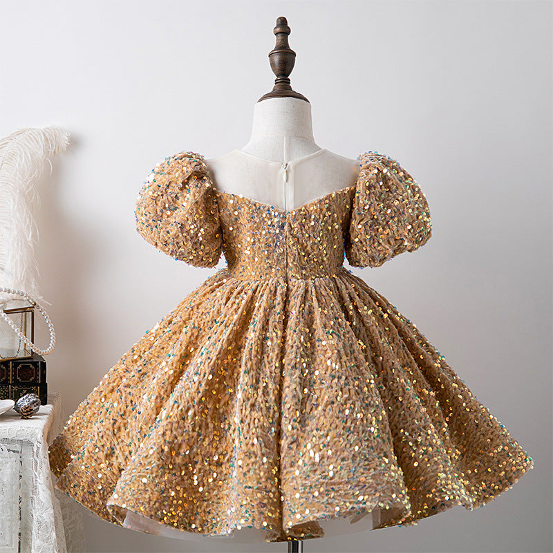 Sparkling Puff Sleeve Princess Dress