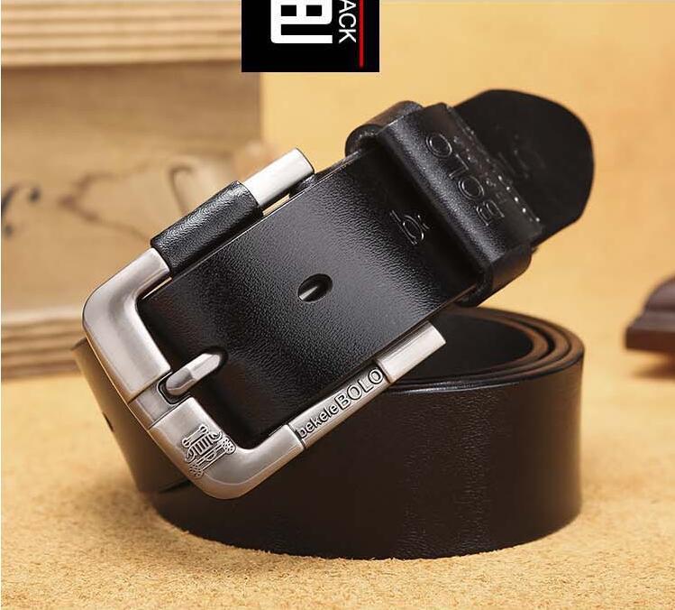 Men's Genuine Leather Belt  Pin Buckle, Customizable