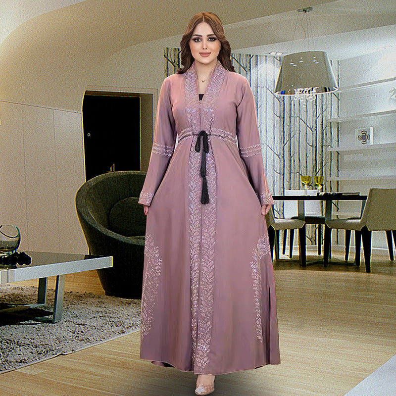 Plus-Size Muslim Arabic Burqa with Flared Sleeves