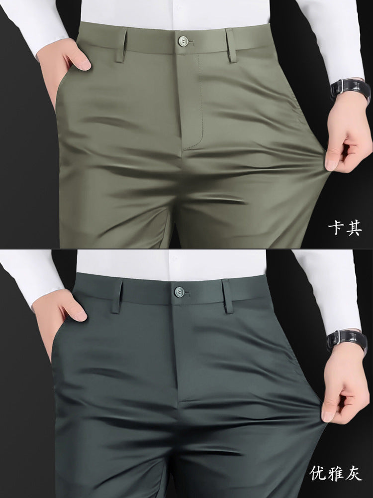 Spring & Summer Men’s Mulberry Silk Stretch Dress Slacks