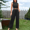 Chic Sleeveless Top & Wide-Leg Pants Set