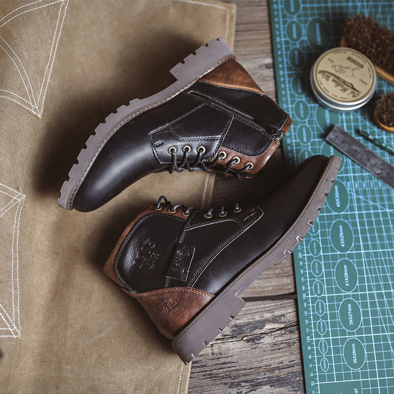 Classic British Vintage Leather Martin Boots