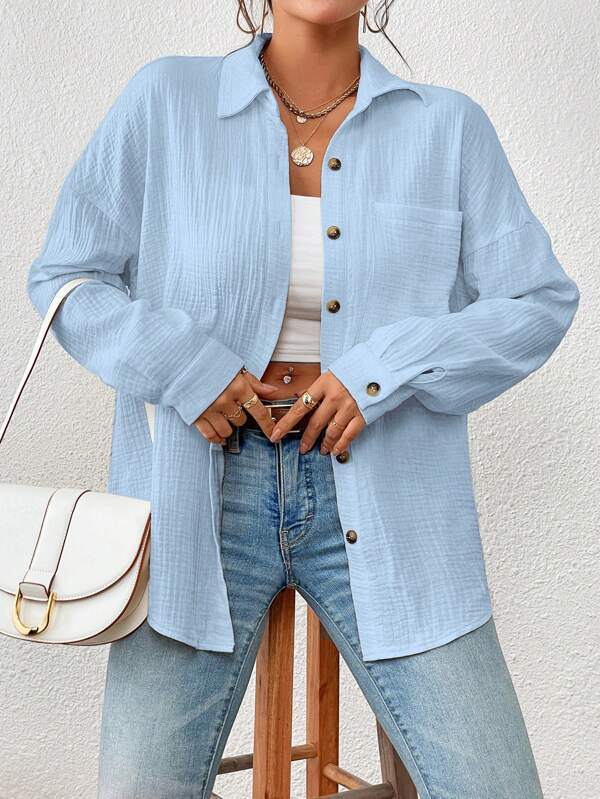 Chic Batwing Sleeve Loose Shirt