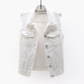 Multi-Color Ripped Denim Vest
