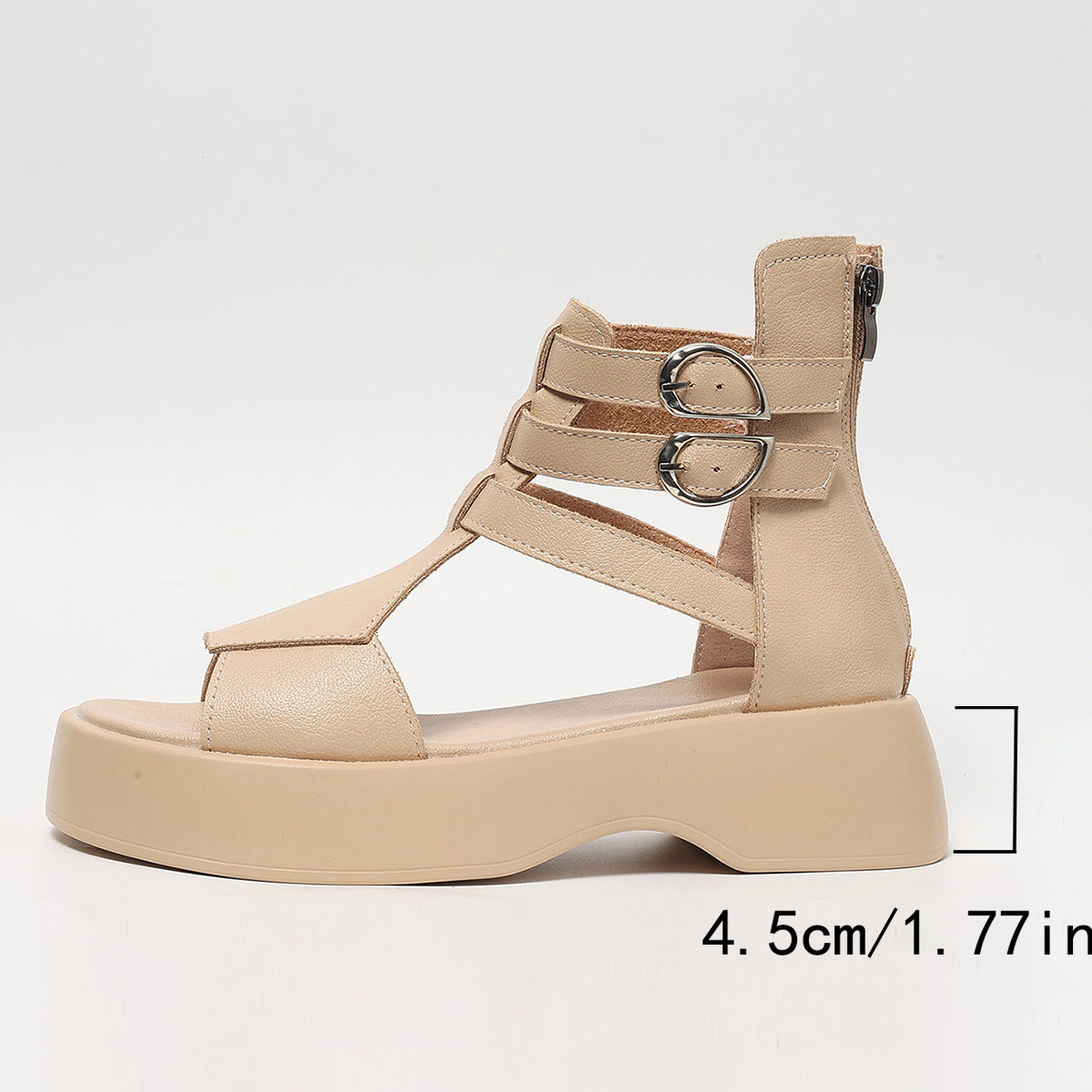 Women Roman Sandals Summer Hollow-out Open Toe Ankle Buckle Flat Shoes Casual Comfort Strap