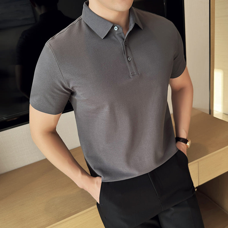 Mens Slim Fit Cotton Polo Shirt FW9855 Comfortable Non-Marking Short Sleeve