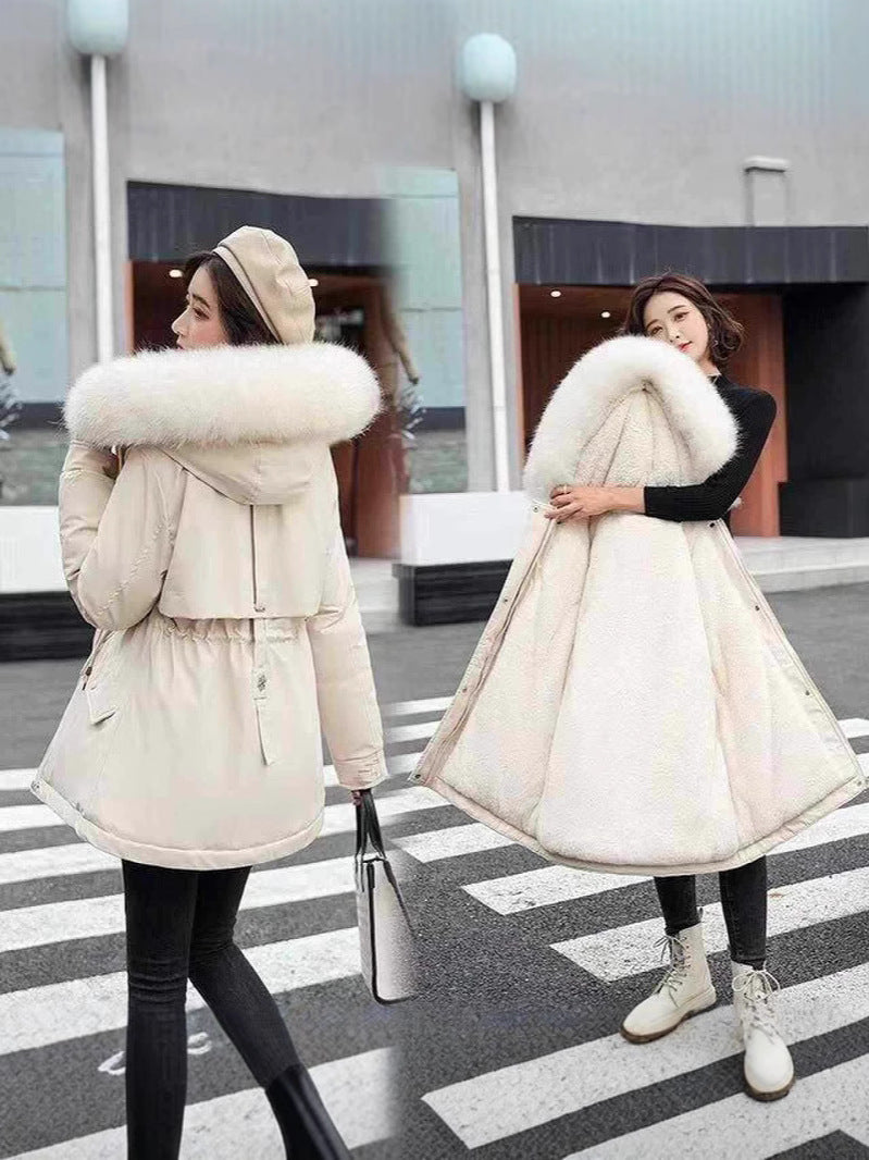 Women's Winter  Slim Fit Faux Fur Parka Jacket