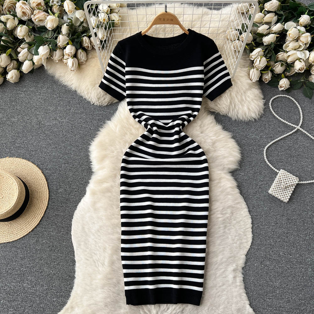 Striped Knit Bodycon Dress