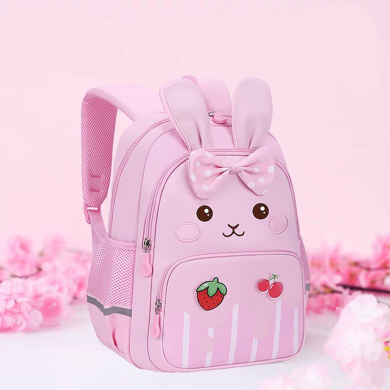 Senior kindergarten backpack for ages 3-6-7, cute rabbit for children and girls, lightweight backpack for outings, cartoon