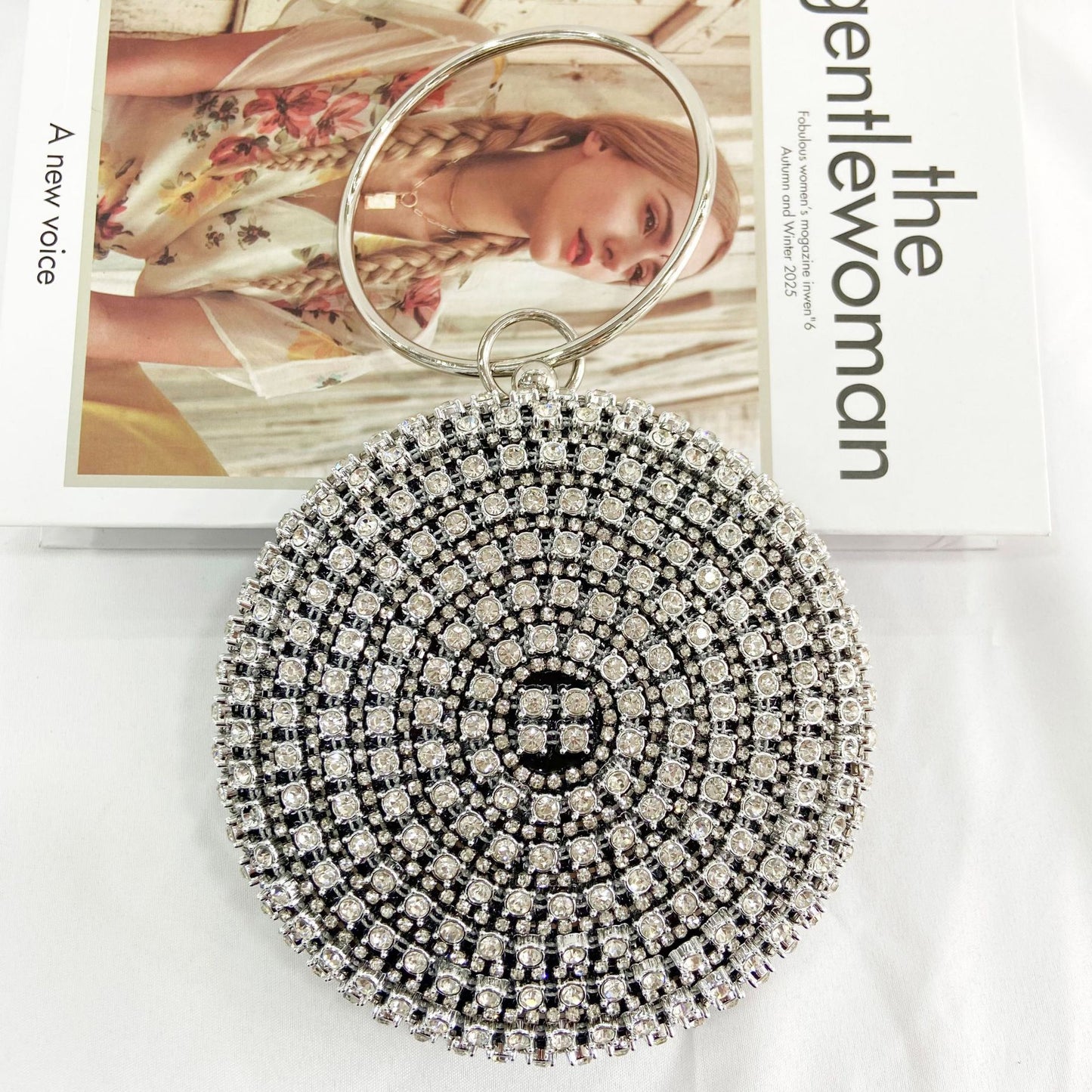 Glamorous Metal Round Party Handbag