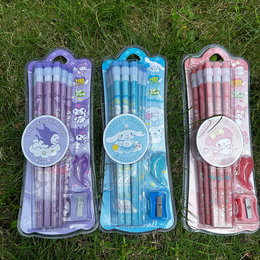 Kuromi Charm Pencil Set
