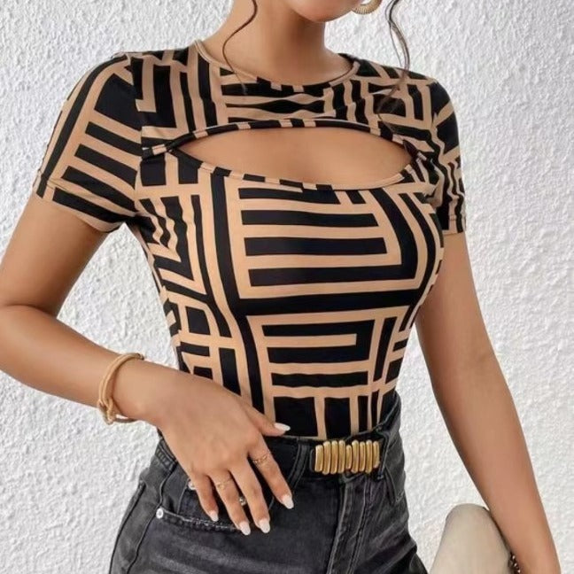 Retro fashion casual short sleeve t-shirt