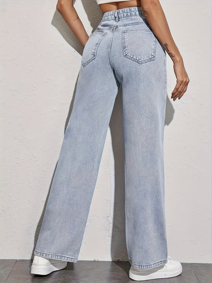 Women's casual jeans loose high-rise, wide-leg trousers