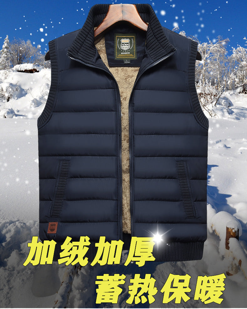 Men's Winter Plush Vest  Warm, Windproof, Loose Fit