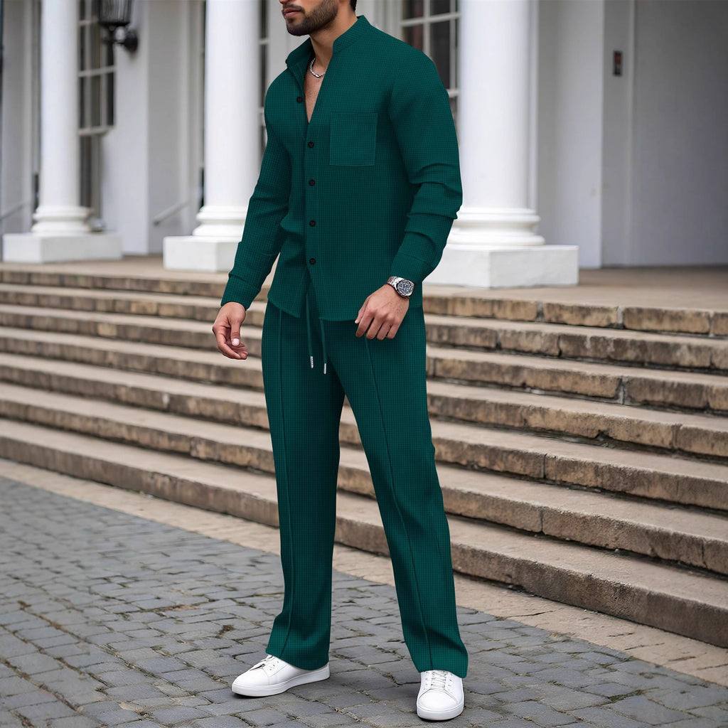 Co-Ord  Men's Casual Cardigan Jumpsuit