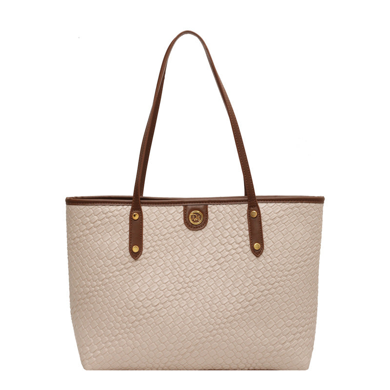 Fashionable Retro Large-Capacity Tote Bag - Versatile One-Shoulder & Hand-Held Design"