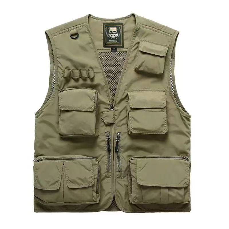 Mens Outdoor Detachable Multi-Pocket Travel Vest