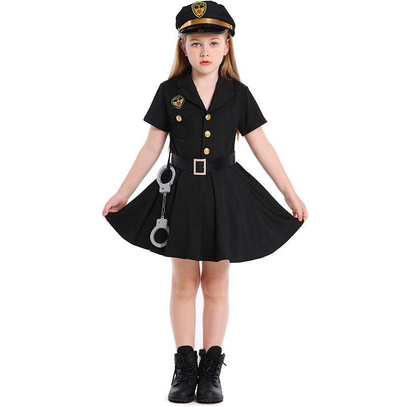 Children's Policewoman Cosplay Costume