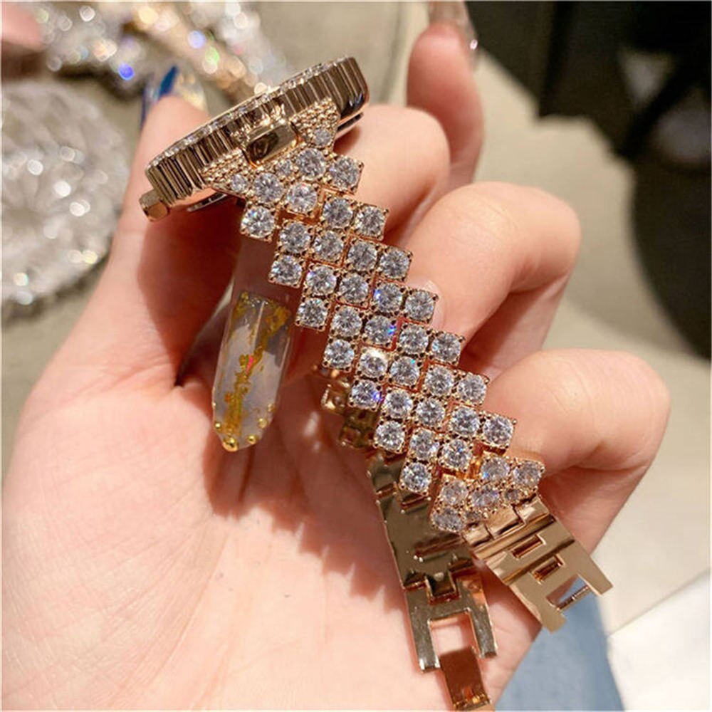 Roman pattern diamond ladies watch women's watch quartz bracelet