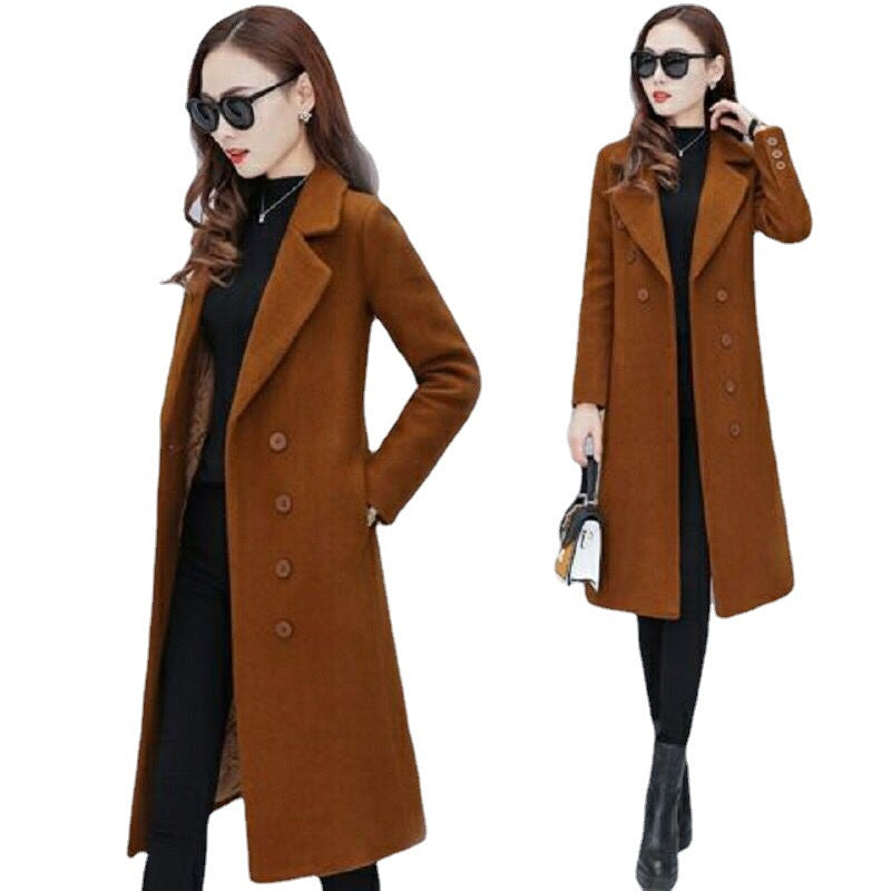 Woolen  Simple Long-Sleeve coat (On Hand)