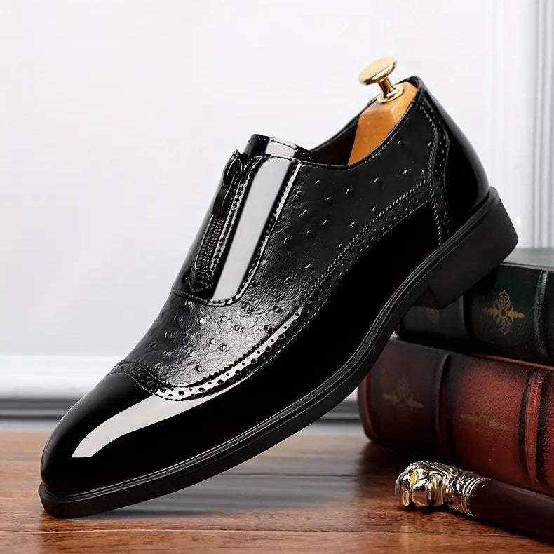 Mens Pointed Toe Leather Chelsea Shoes