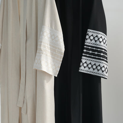 Embroidery Elegant Abaya Cardigan Robe