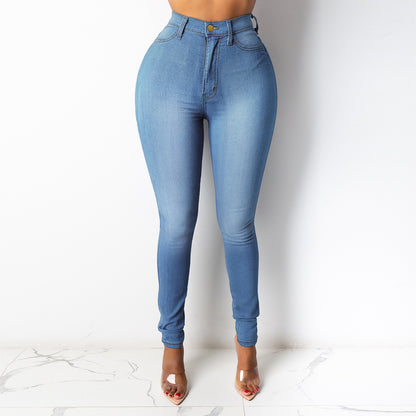 High Waist Slim Pencil Jeans