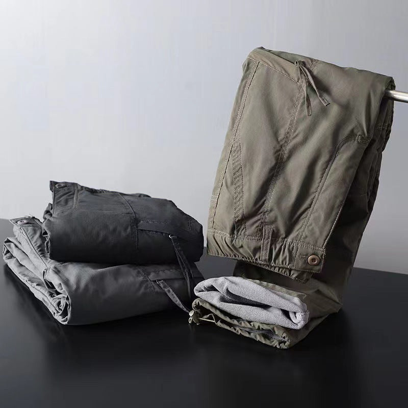 Mens Winter Fleece Cargo Pants  Warm, Windproof & Waterproof Hiking Trousers (Plus Size)