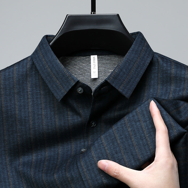 Vertical Stripe Button-Up  Midnight Edition