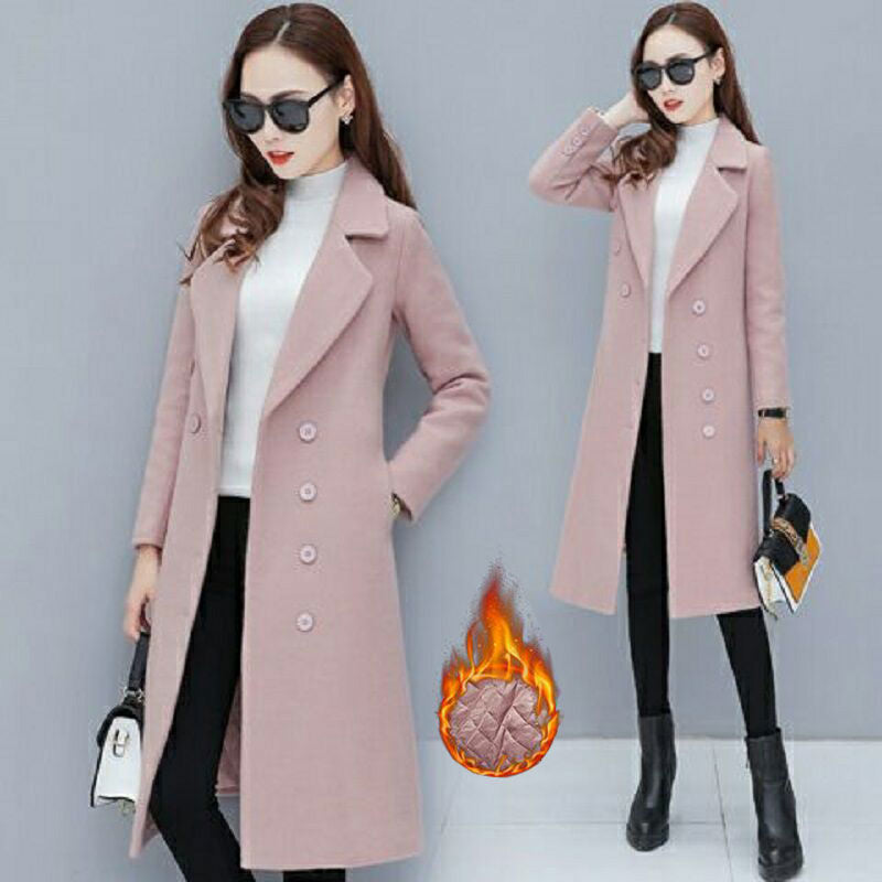 Woolen  Simple Long-Sleeve coat (On Hand)