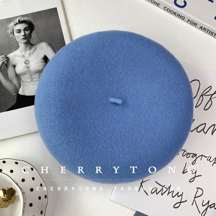 Retro Wool Beret  Cashmere & Wool Women's Hat for Autumn & Winter