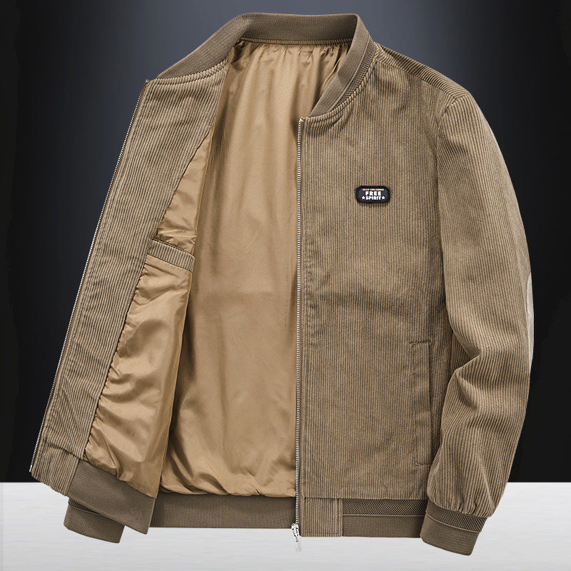 Men's Plus Size Loose-Fit Corduroy Jacket