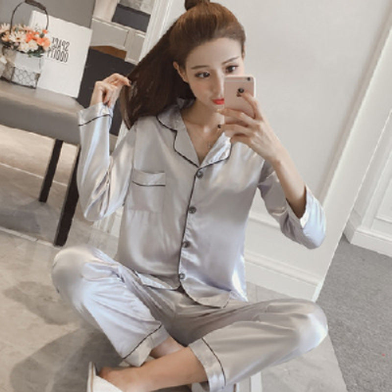 Ice silk pajamas popular loungewear