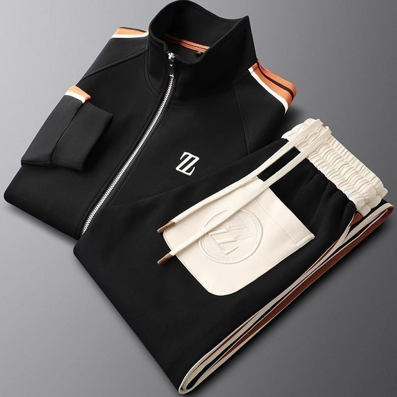 Men's Autumn Stand Collar Tracksuit Two-Piece Set (On hand)