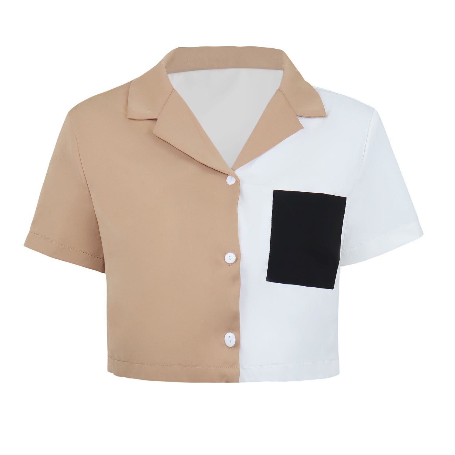 Women's clothing new sexy single-breasted short-sleeved shirt