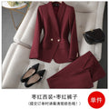 Women's Burgundy High-End Blazer Suit Set